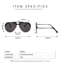 NEW Fashion Semi Rimless Pilot Red Sunglasses - Phoenix Gold