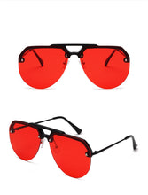 NEW Fashion Semi Rimless Pilot Red Sunglasses - Phoenix Gold