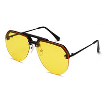 NEW Fashion Semi Rimless Pilot Red Sunglasses - Phoenix Gold