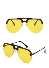 NEW Fashion Semi Rimless Pilot Red Sunglasses - Phoenix Gold