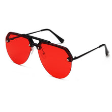 NEW Fashion Semi Rimless Pilot Red Sunglasses - Phoenix Gold